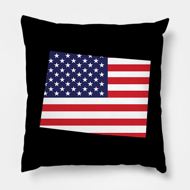 Colorado State Shape Flag Background Pillow by anonopinion