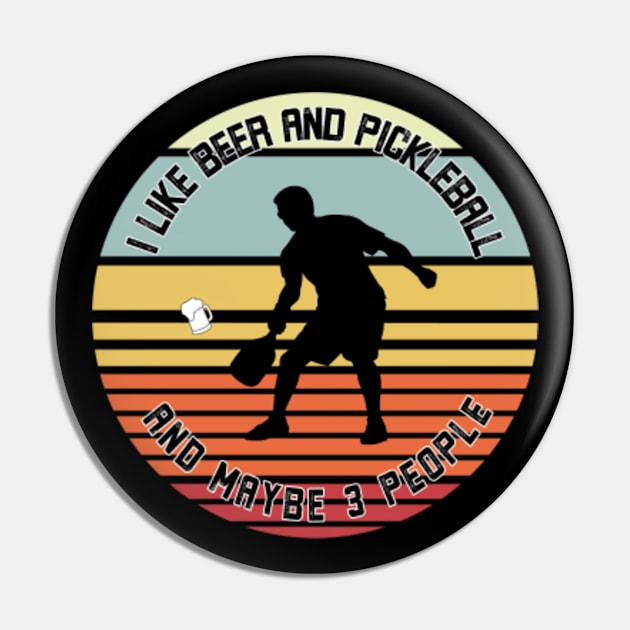 I Like Beer And Pickleball Pin by Batrisyiaraniafitri