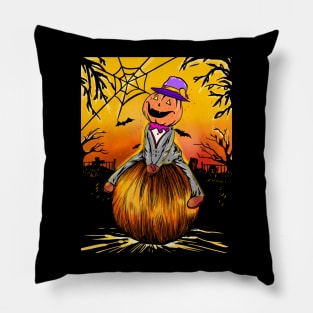 halloween man in pumpkin Pillow