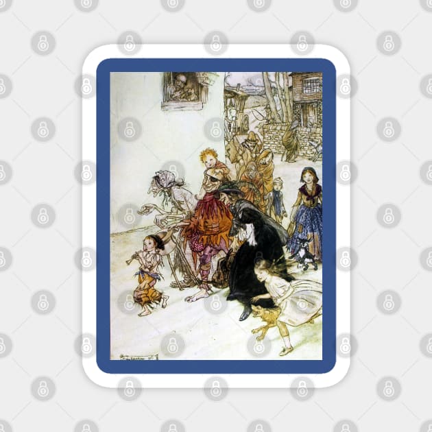 The Dogs Do Bark - Mother Goose - Arthur Rackham Magnet by forgottenbeauty