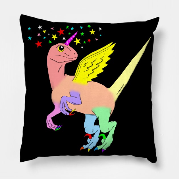 RaptorCornFly Pillow by MelanieJeyakkumar