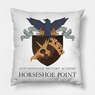 Horseshoe Point Anti-Minotaur Military Academy Logo Pillow