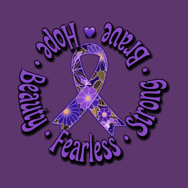 Purple Ribbon Support Awareness by AlondraHanley