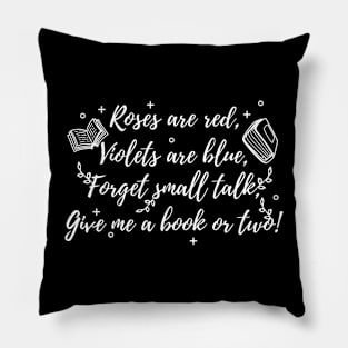 Funny Introverted Book Lover Poem Pillow