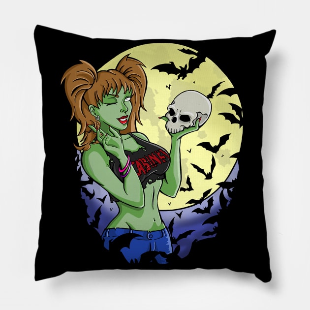 Katie Cadaver #1 Pillow by Cabin_13