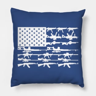 Stars, Stripes and Guns Pillow