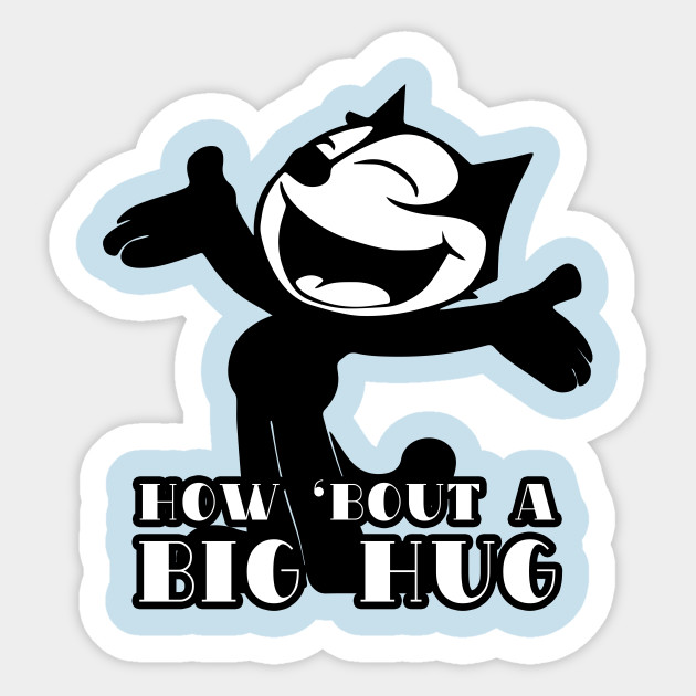 Felix the Cat Big Hug - Vintage Cartoon Cat - Sticker