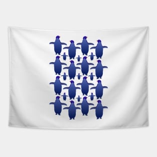 Blue Penguin Pattern Tapestry