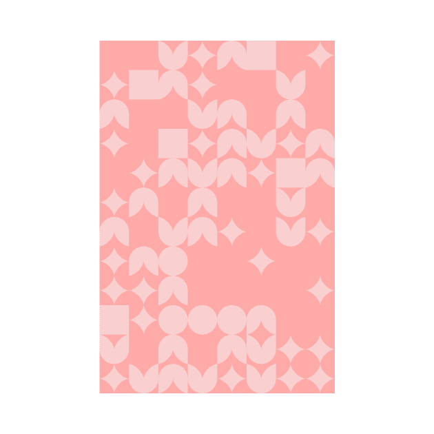 Girly Pinkish Geometric Pattern - Flowers & Stars #23 by Trendy-Now