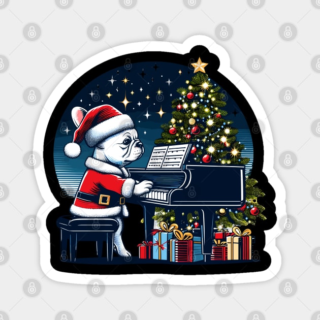 French Bulldog Playing Piano Christmas Magnet by Graceful Designs