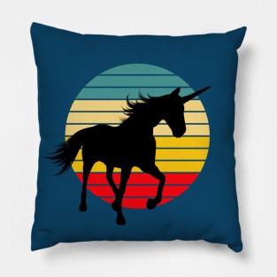 Retro Style Unicorn Silhouette Pillow