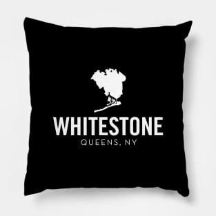 Whitestone, Queens - New York (white) Pillow