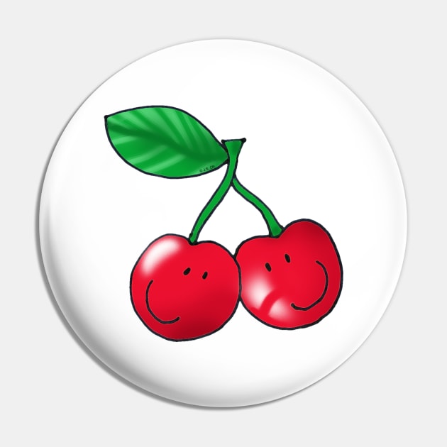 cute red cherry Pin by cartoonygifts