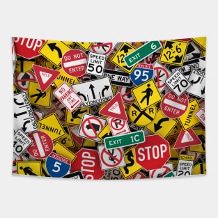 US Road Signs Driving Instructor Tapestry