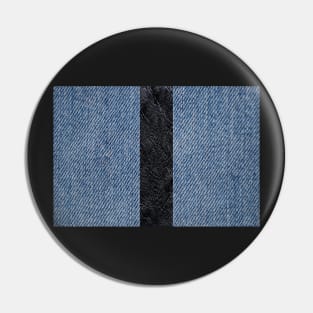 Denim and Leather Pin