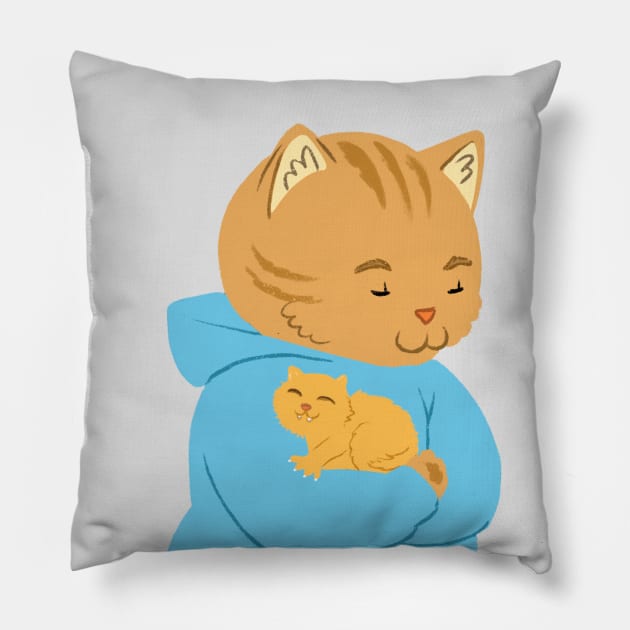 Baby Kitty Pillow by SarahWrightArt