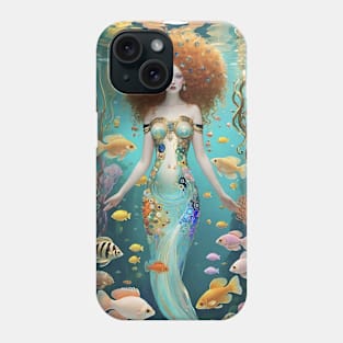 Gustav Klimt's Mystical Siren: Inspired Mermaid Art Phone Case