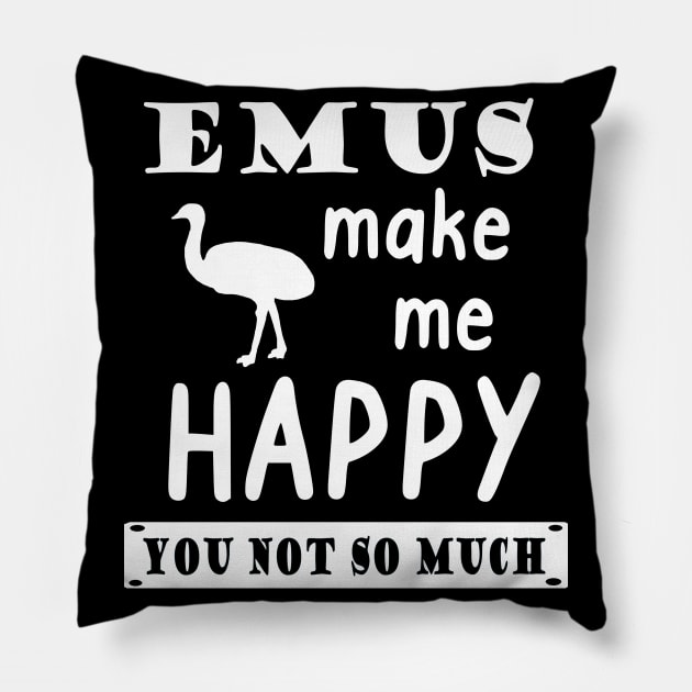 Happy Emu Gift Australia Lover Animal Pillow by FindYourFavouriteDesign