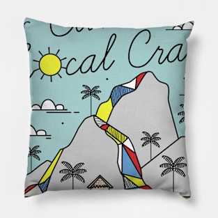 Outdoor rock climbing crag in the mountains climber gift Pillow