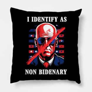 I Identify As Non Bidenary 4th Of July Pillow