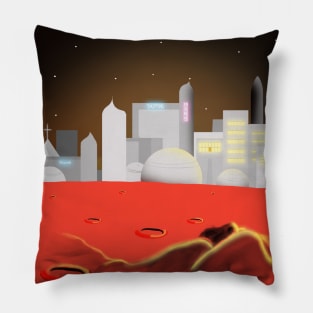 City on Mars Pillow