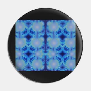 Light Steel Blue Aesthetic - Blue Fractals Abstract Pattern Pin