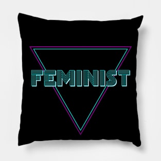 Retro Feminist Feminism 80s Style Vintage Aesthetic Pillow