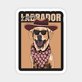 Yellow Cowboy Labrador Magnet