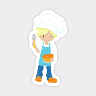 Baking, Baker, Pastry Chef, Cute Boy, Blond Hair Magnet