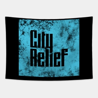 City Relief Square Distressed Tapestry