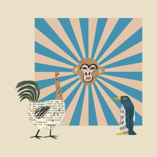 Trio: Monkey, Rooster & Penguin T-Shirt