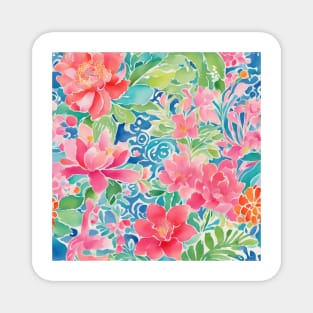 Preppy watercolor flowers Magnet