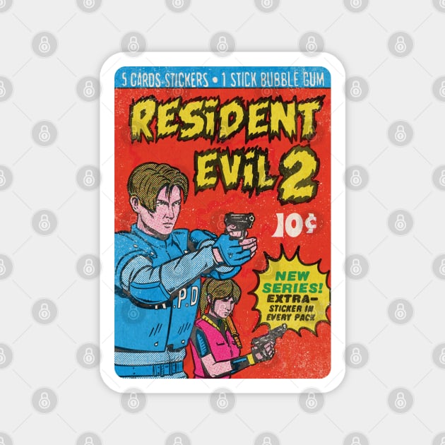 Resident Evil 2 Bubble Gum card fan art Magnet by MarkScicluna