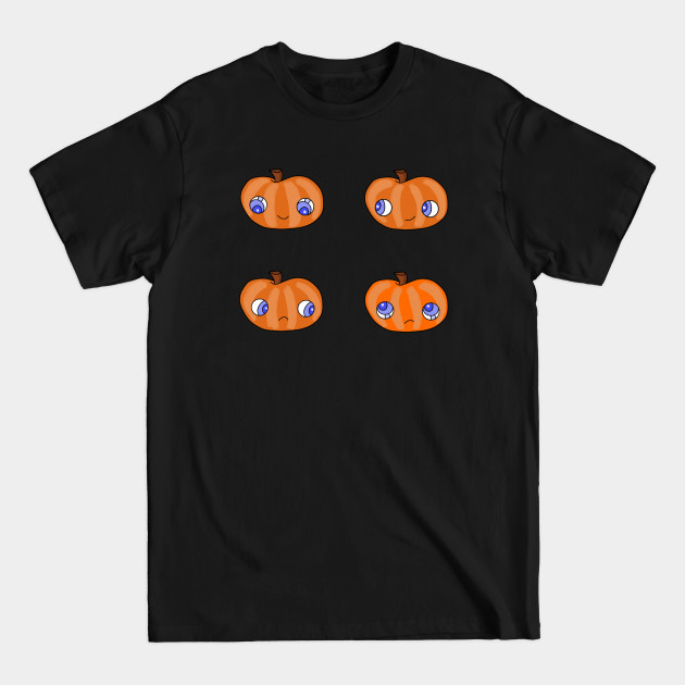 Discover Four Beautiful Pumpkins Looking at Each Other - Horror Halloween - T-Shirt