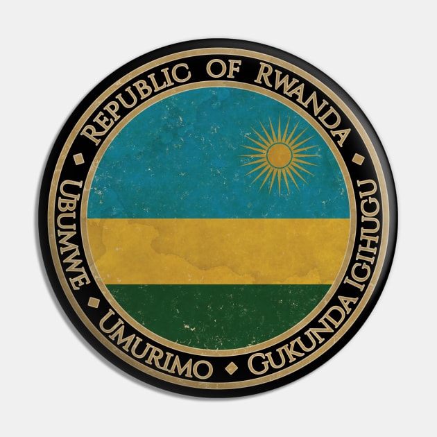 Vintage Republic of Rwanda Africa African Flag Pin by DragonXX