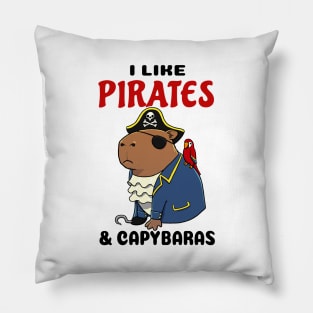 I Like Pirates and Capybaras Pillow