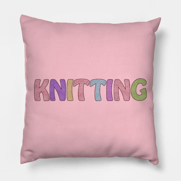 Knitting Lover Wool Letters Pillow by Sanu Designs