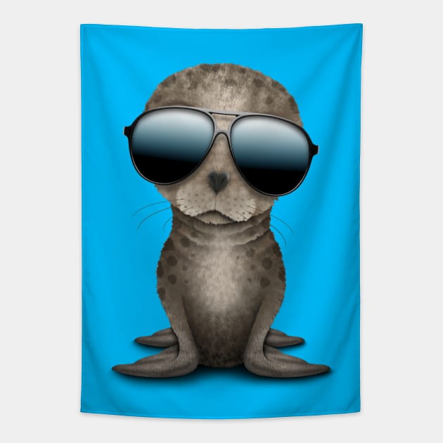 Cute Baby Seal Wearing Sunglasses Tapestry by jeffbartels