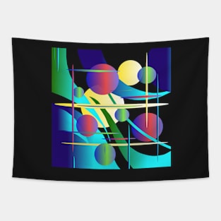 Colorful shapes and circles - ArtbyHerum Tapestry