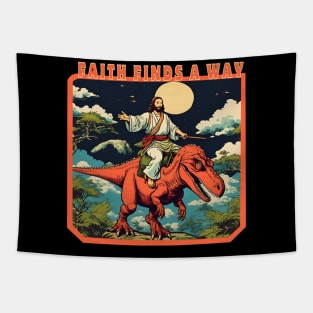 Jesus  Prehistoric Paradise Tapestry