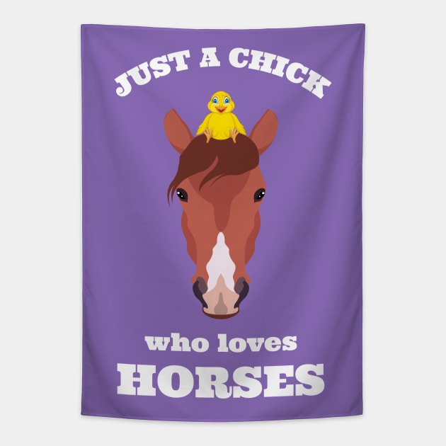 Funny Horse Chick Tapestry by sqwear