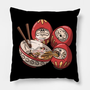 Kawaii Japanese Anime Ramen Soup Bowl Otaku Kokeshi Daruma Pillow