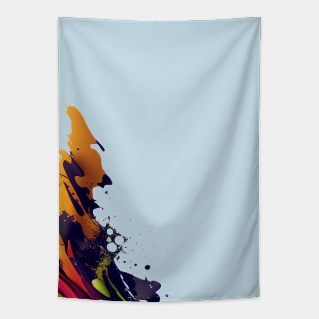 Rainbow wave. Colorful paint splash. Tapestry by MariDein