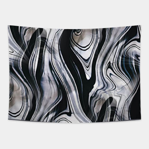 Black and White Swirl Marble Glass Tapestry by Simple Life Designs