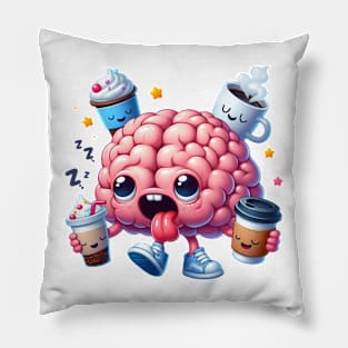 Brain Needs Coffee Pillow