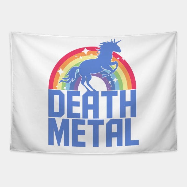 Death Metal Unicorn (Blue) Tapestry by treszure_chest