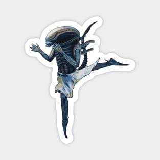 Alien Ballerina Funny Print Magnet