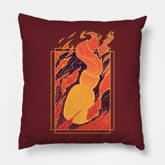 Burning Flask of Embers Pillow by njonestees