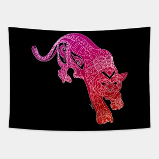 the tiger in the dark snow ecopop Tapestry