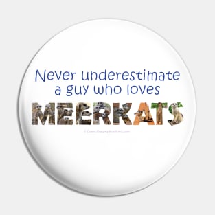 Never underestimate a guy who loves meerkats - wildlife oil painting word art Pin